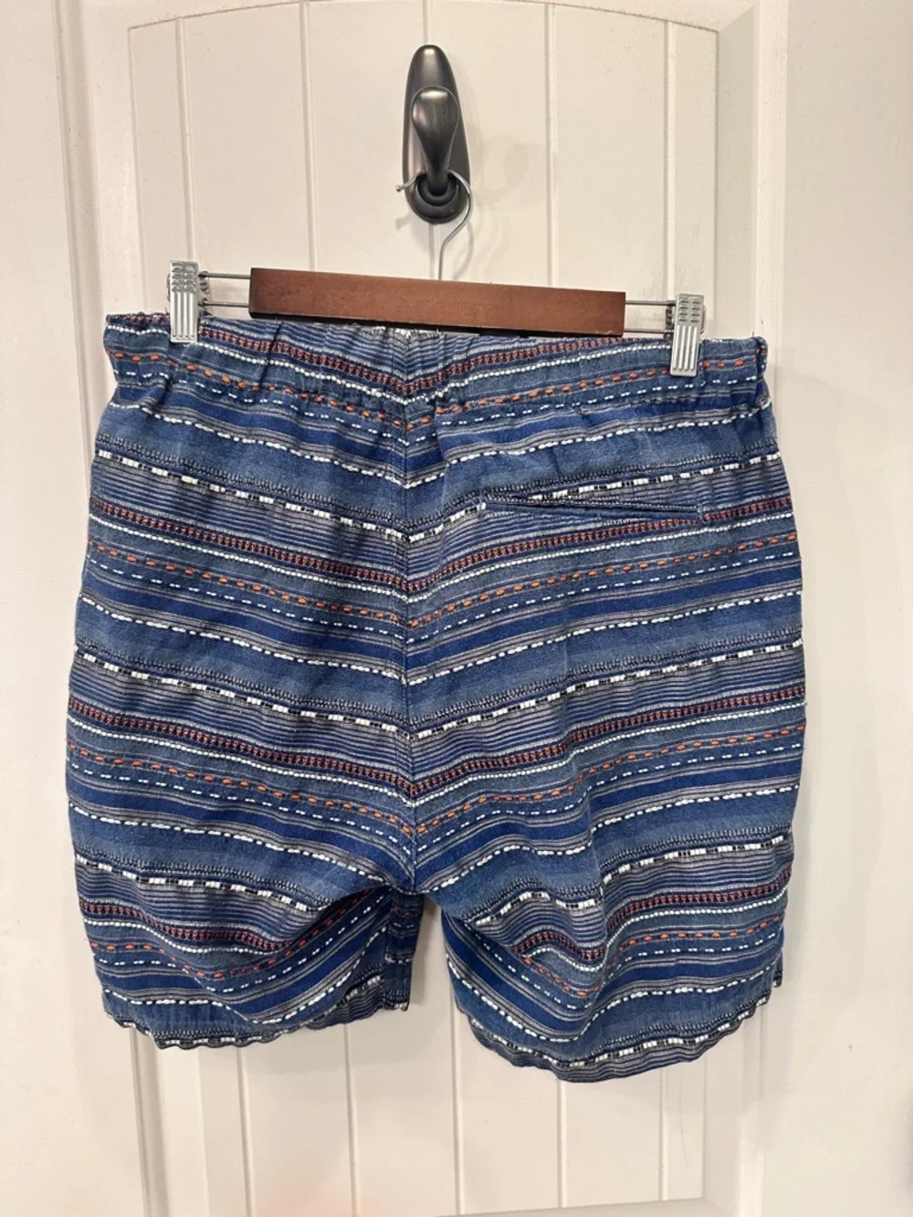 Madewell Textured Striped Drawstring Shorts Medium M Boho Coastal Casual
